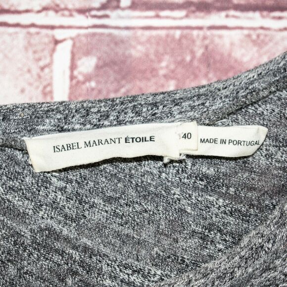Isabel Marant Etoile Ela ruched jersey dress Heather Gray Size 40 - Picture 4 of 8